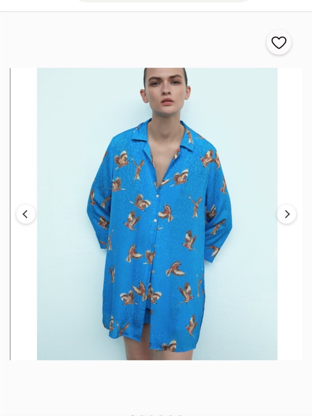 ZARA MATCHING SET Printed Oversized Shirt/Dress and paper bag shorts